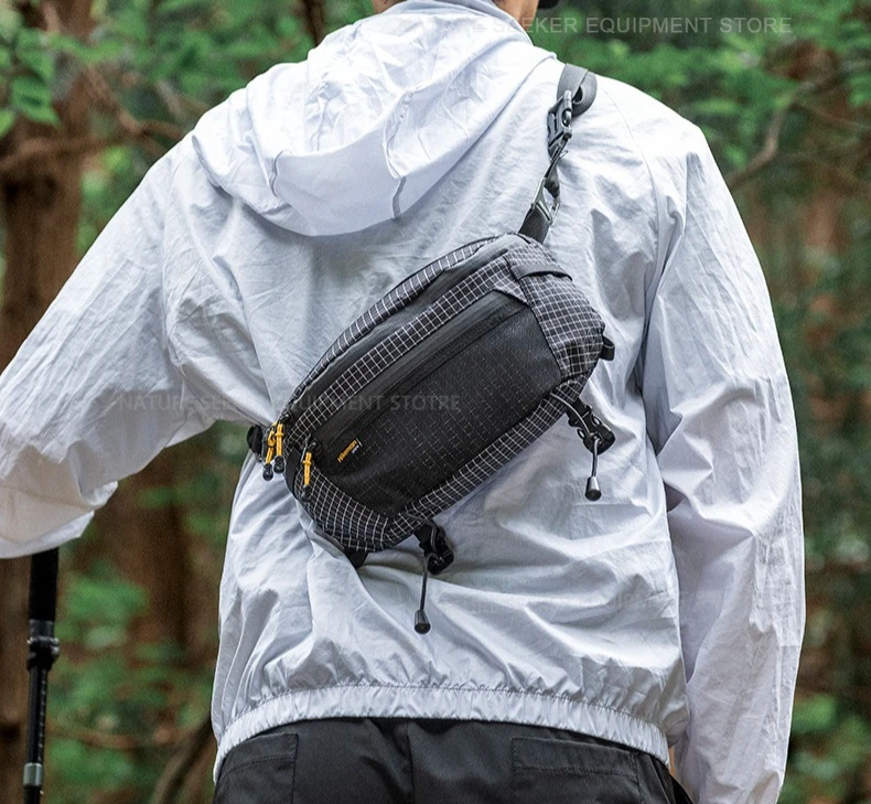HIKEMAN Outdoor Chest Bag UHMWPE Cycling Sports Crossbody Bag Hiking Travel Hanging Pack for Backpack Expansion Upgraded V2.0