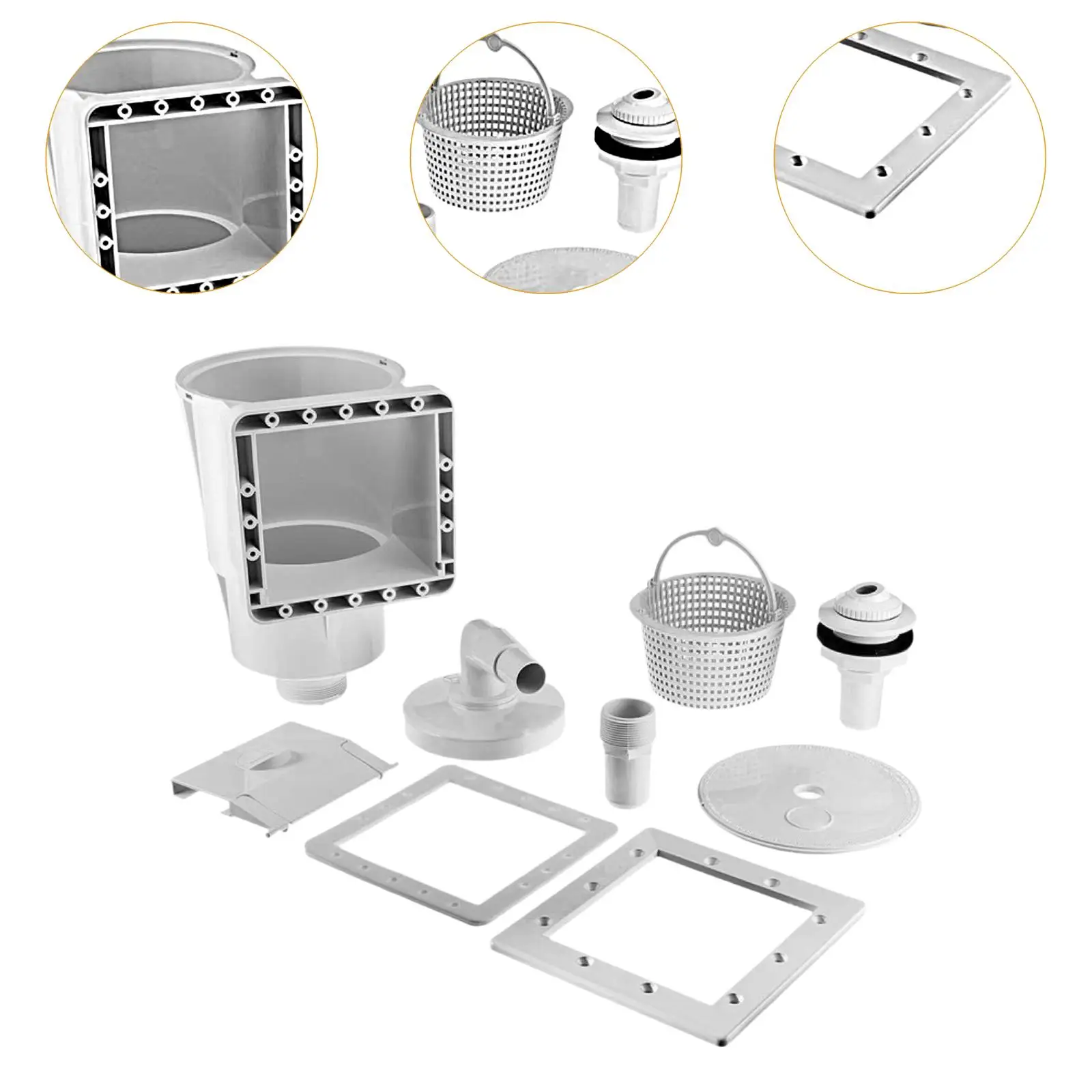 Swimming Pool Cleaning Set Pool Skimmer Accessory Kit Heavy Duty Easy Install Efficient for Swimming Pool