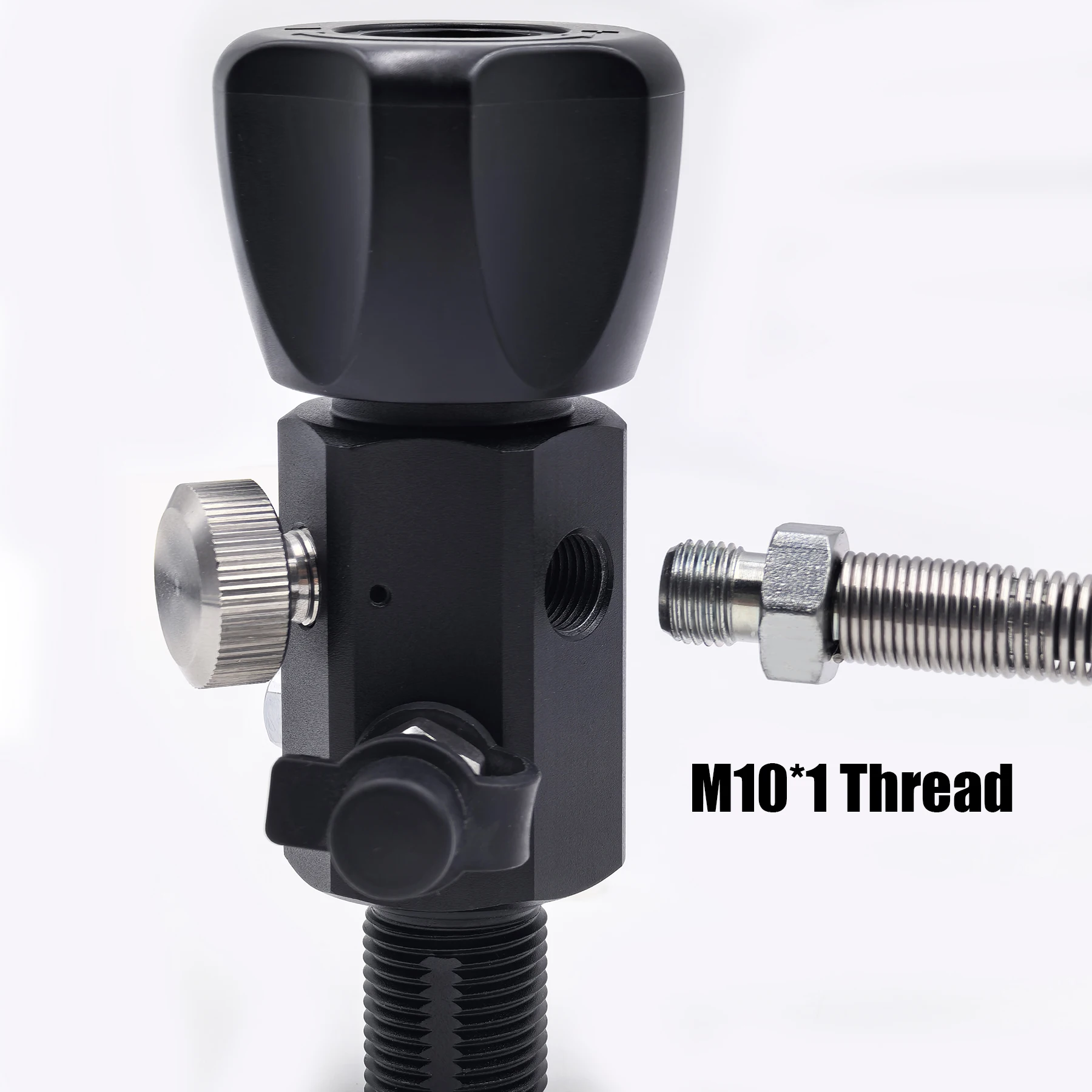 DIN Valve Fill Station Adapter 4500psi/300bar with 20inches Hose Dual Gauge for Charging Scuba Tank Diving