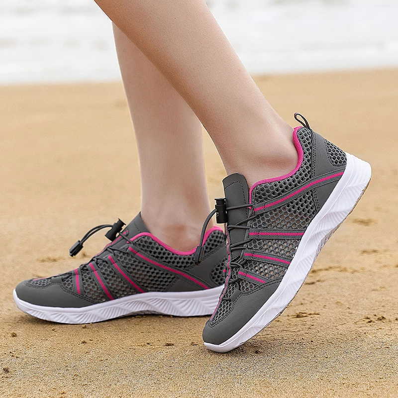Women Men Aqua Shoes with Drainage Holes Creek River Tracing Shoes Amphibious Water Wading Upstream Outdoor Canyoning Camping