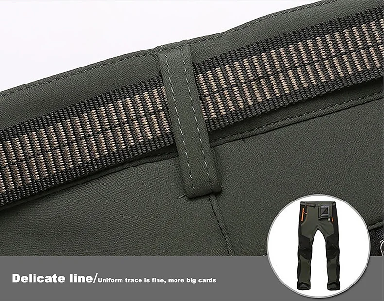 JNLN Men Winter Fleece Pants Warm Waterproof Hiking Pants Outdoor Camping Climbing Skiing Soft Shell Windproof Rain Trousers