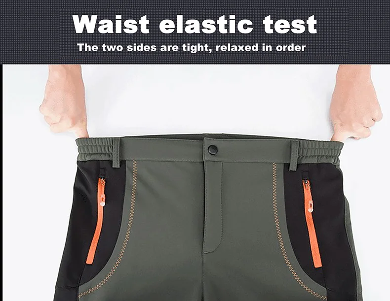 JNLN Men Winter Fleece Pants Warm Waterproof Hiking Pants Outdoor Camping Climbing Skiing Soft Shell Windproof Rain Trousers