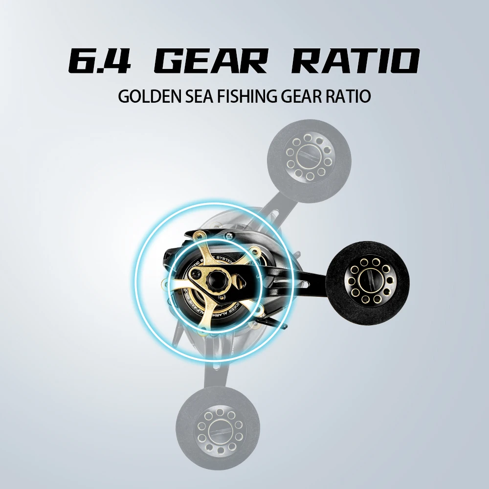 SOLOKING GKA300 Baitcasting Reel Sea Fishing Power Handle 9.5KG Drag Force 6.4 Gear Ratio Brass Gear Deep Spool Fishing Reel