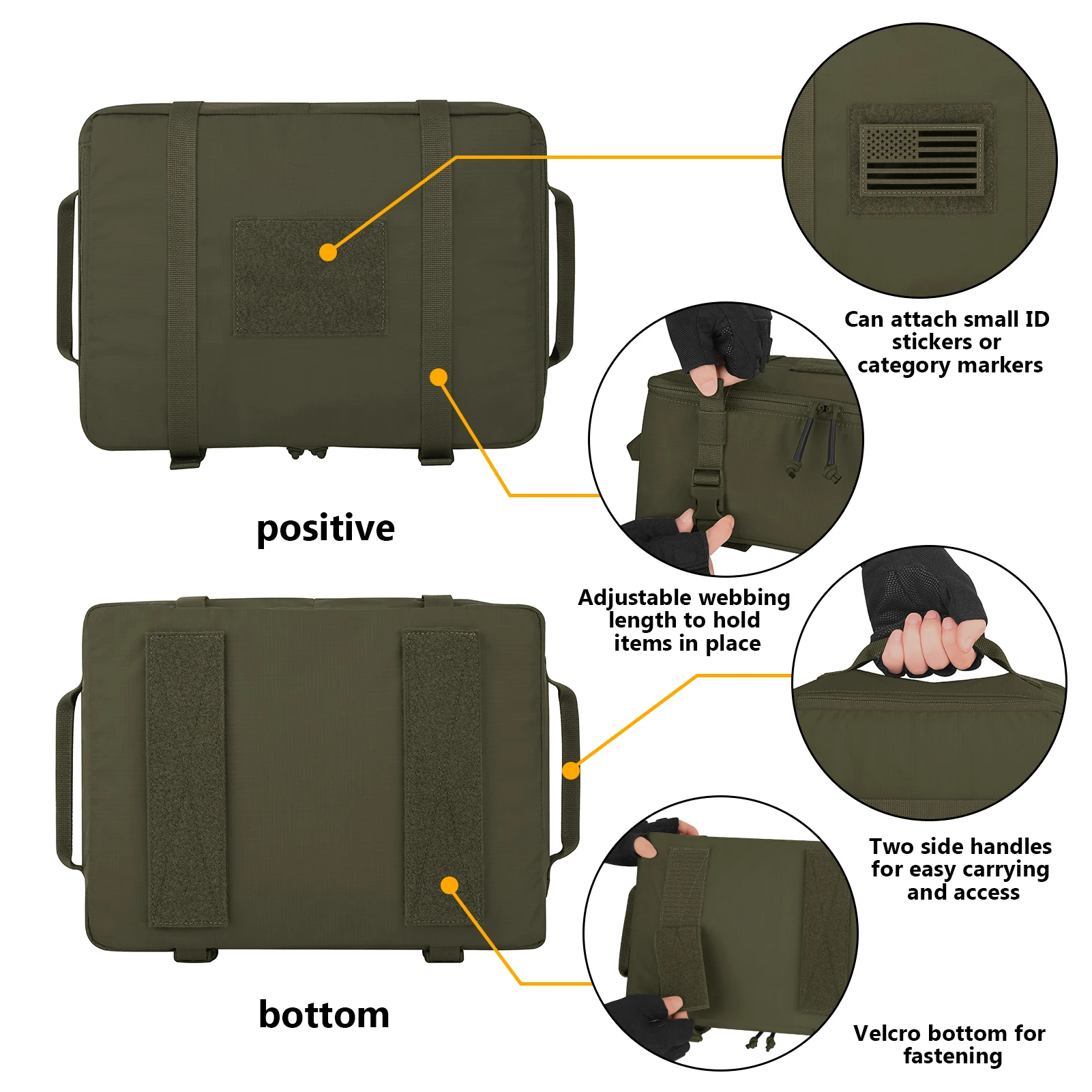KRYDEX Tactical Modular Pouch Travel Outdoor Packing Organizer 70D Nylon Packing Cubes Waterproof Camping Luggage Bags 4pcs Set