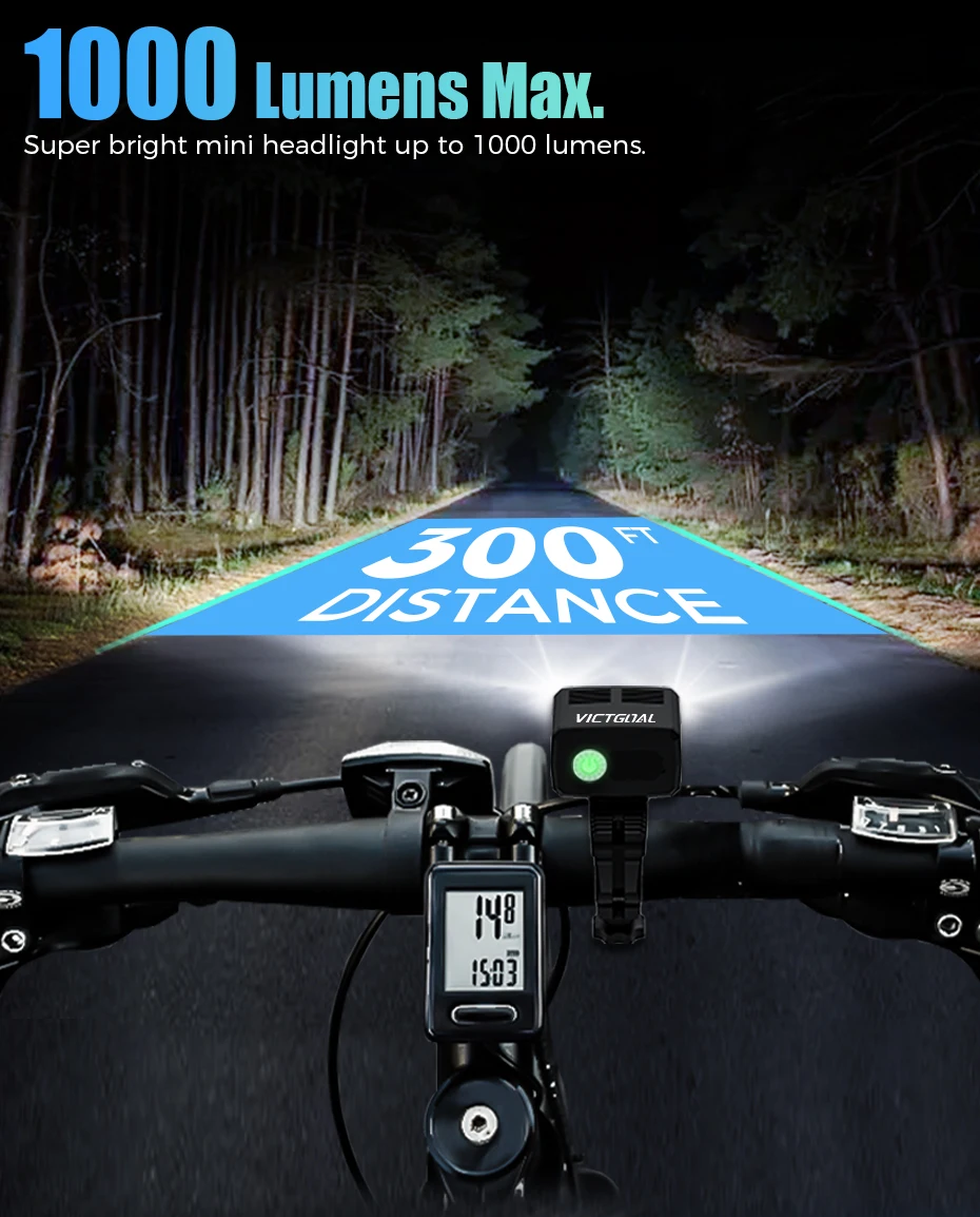 1000 Lumens Bike Helmet Light USB Charging Waterproof Flashlight Bicycle Headlight LED Front Lamp MTB Road Cycling Accessories