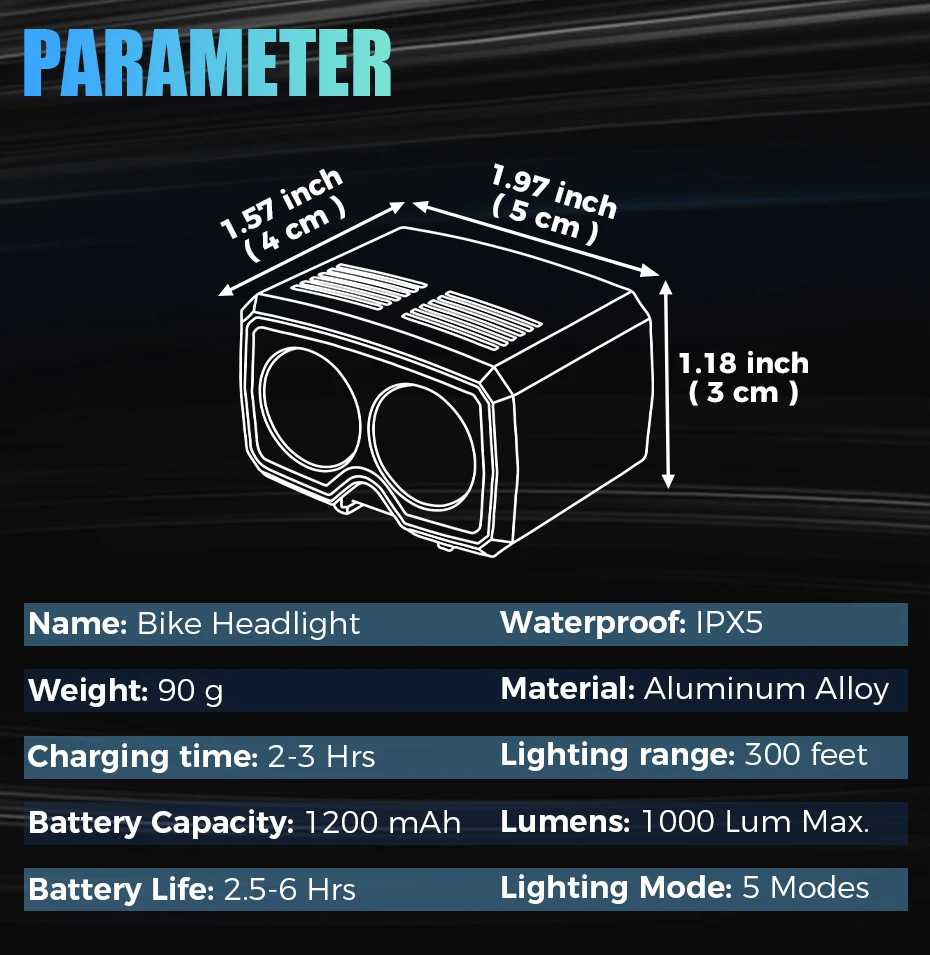 1000 Lumens Bike Helmet Light USB Charging Waterproof Flashlight Bicycle Headlight LED Front Lamp MTB Road Cycling Accessories