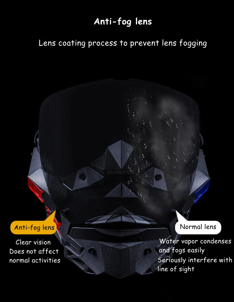 Airsoft Mask Detachable Anti-fog Lens Motorcycle Sports Cyberpunk Full Face Masks Tactical Paintball Hunting CS Face Mask
