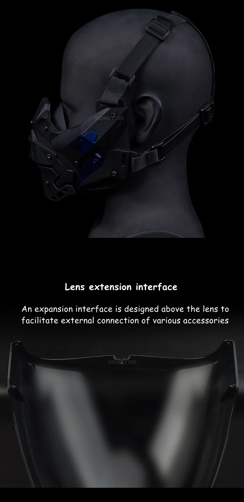 Airsoft Mask Detachable Anti-fog Lens Motorcycle Sports Cyberpunk Full Face Masks Tactical Paintball Hunting CS Face Mask