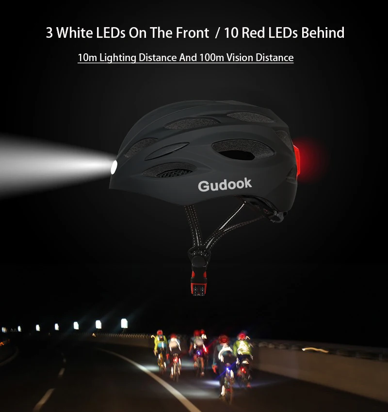 Bike Helmet Adult Bike Helmets for Men/Women: USB Rechargeable LED Front and Rear Lights for Cycling Urban Commuter Skateboard