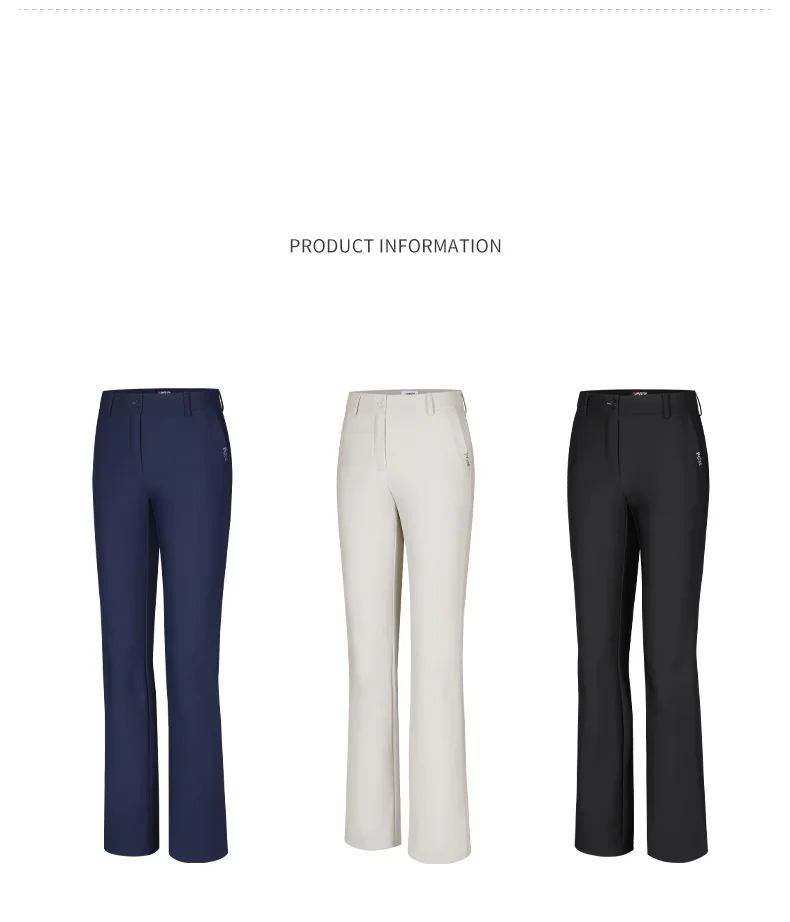 PGM Golf Girls Thicken Pants Women Windproof Warm Solid Sweatpants Lady High Waist Stretched Golf Pants Flared Trousers