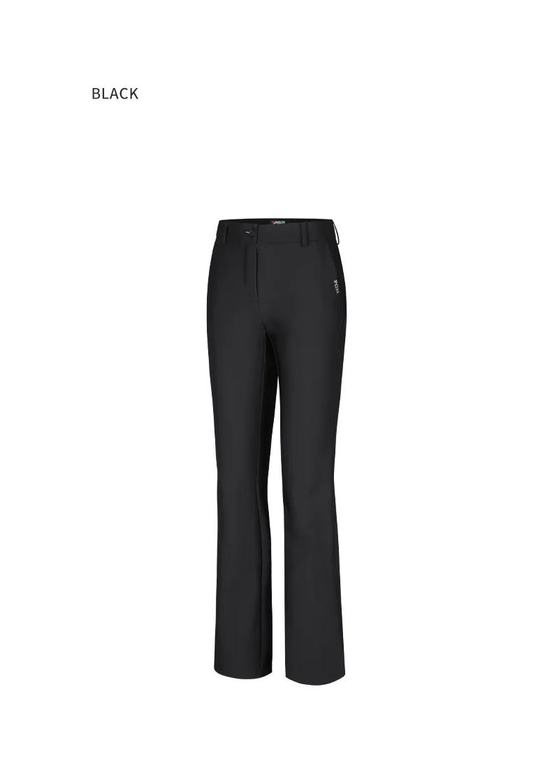 PGM Golf Girls Thicken Pants Women Windproof Warm Solid Sweatpants Lady High Waist Stretched Golf Pants Flared Trousers