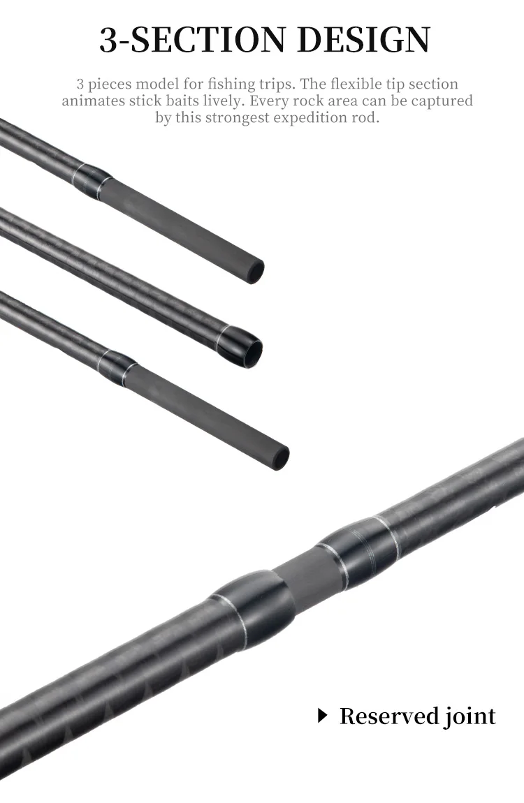 MADMOUSE BALLISTA Shore Jigging Rod 3.0m100H Portable Three Sections Full FUJI Parts Jig Weight 50-120g PE2-5 Ocean Rod