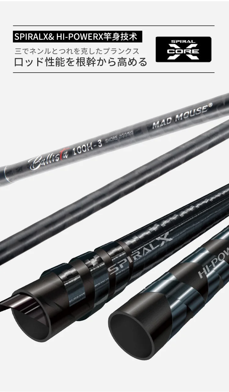 MADMOUSE BALLISTA Shore Jigging Rod 3.0m100H Portable Three Sections Full FUJI Parts Jig Weight 50-120g PE2-5 Ocean Rod