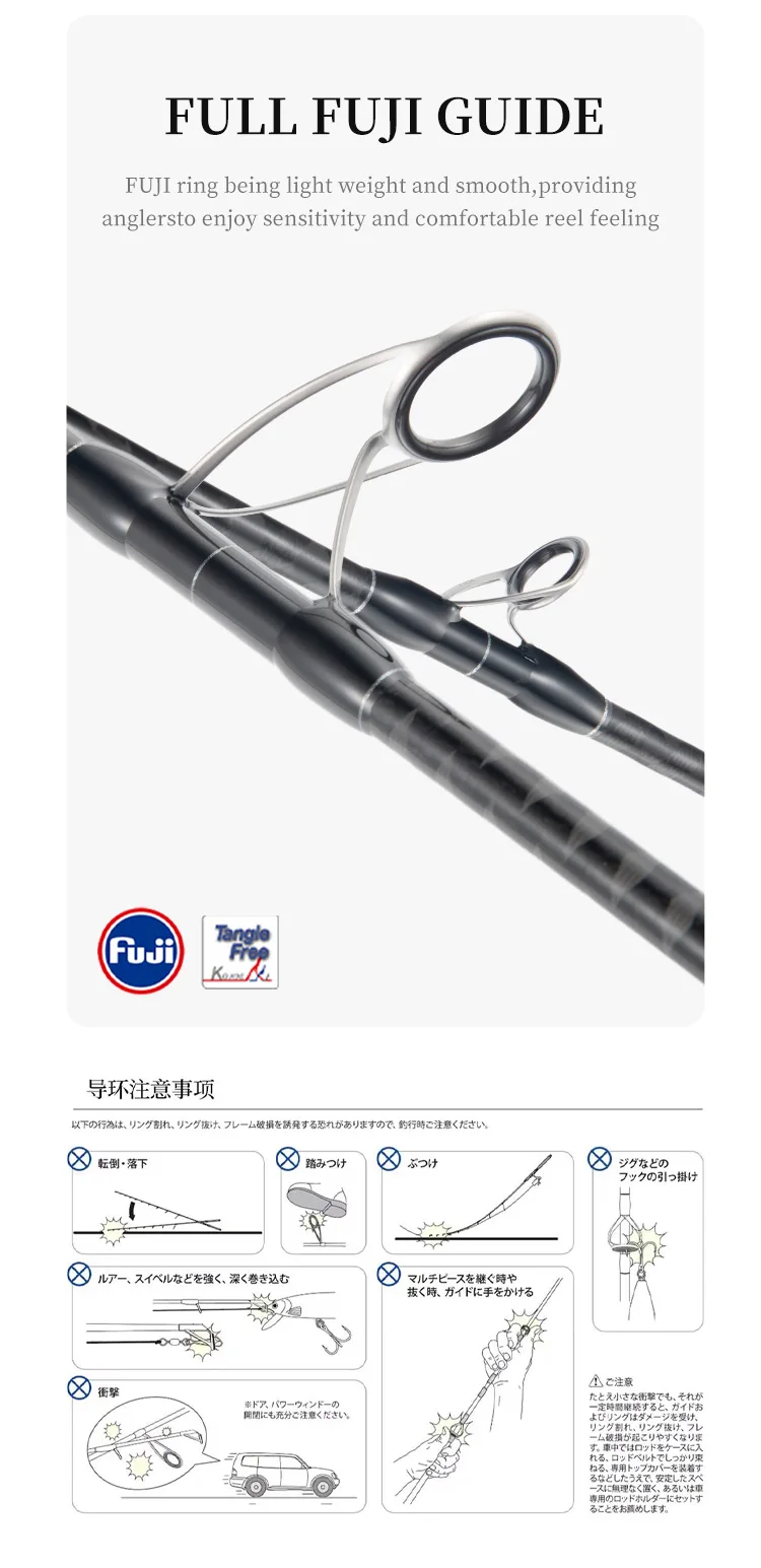 MADMOUSE BALLISTA Shore Jigging Rod 3.0m100H Portable Three Sections Full FUJI Parts Jig Weight 50-120g PE2-5 Ocean Rod