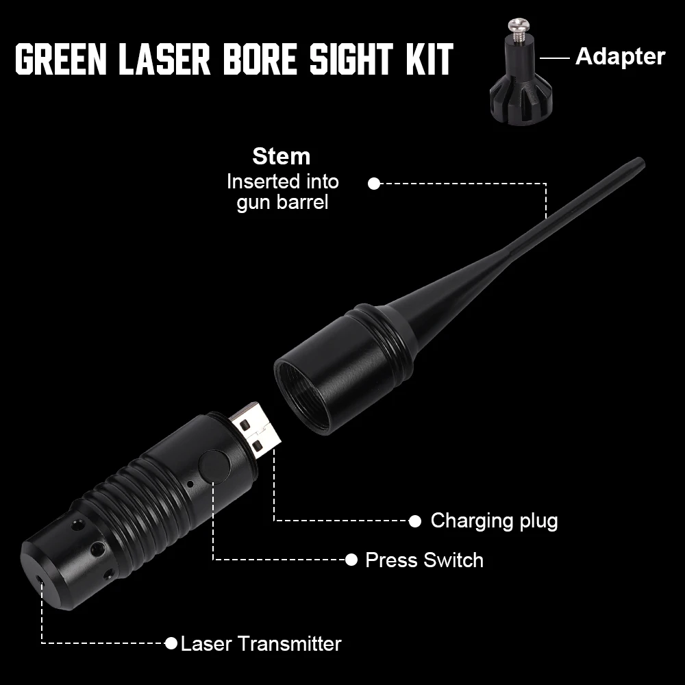 1350 Tactical Green Laser Collimator Sight Kit Parallel Calibration Hunting Point Sight for Rifle Pistol Full Caliber Compatible