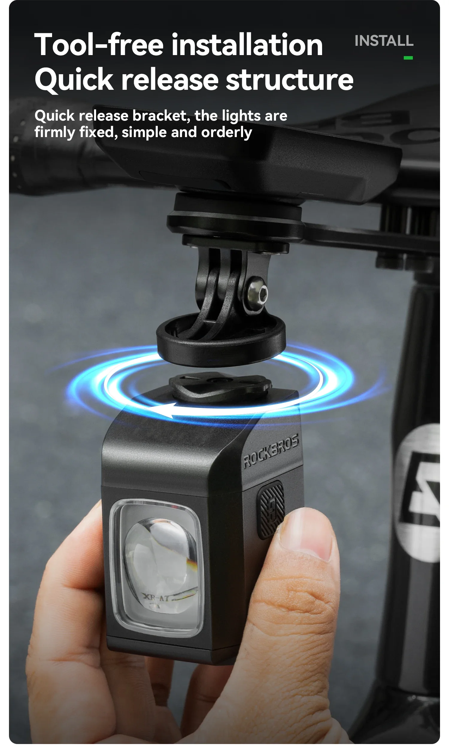 ROCKBROS 1600LM Bike Light Remote Control Digital DisplayCycling Lantern Headlamp PX6 All-weather Smart Bicycle Lights