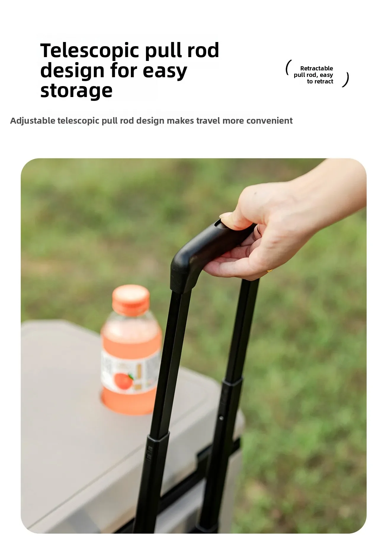 GO PEAK MOUNTAINHIKER 36L Khak Pulley Warm Box Outdoor Incubator Portable Warm Box BBQ Car Refrigerator Box with Trolley Wheels