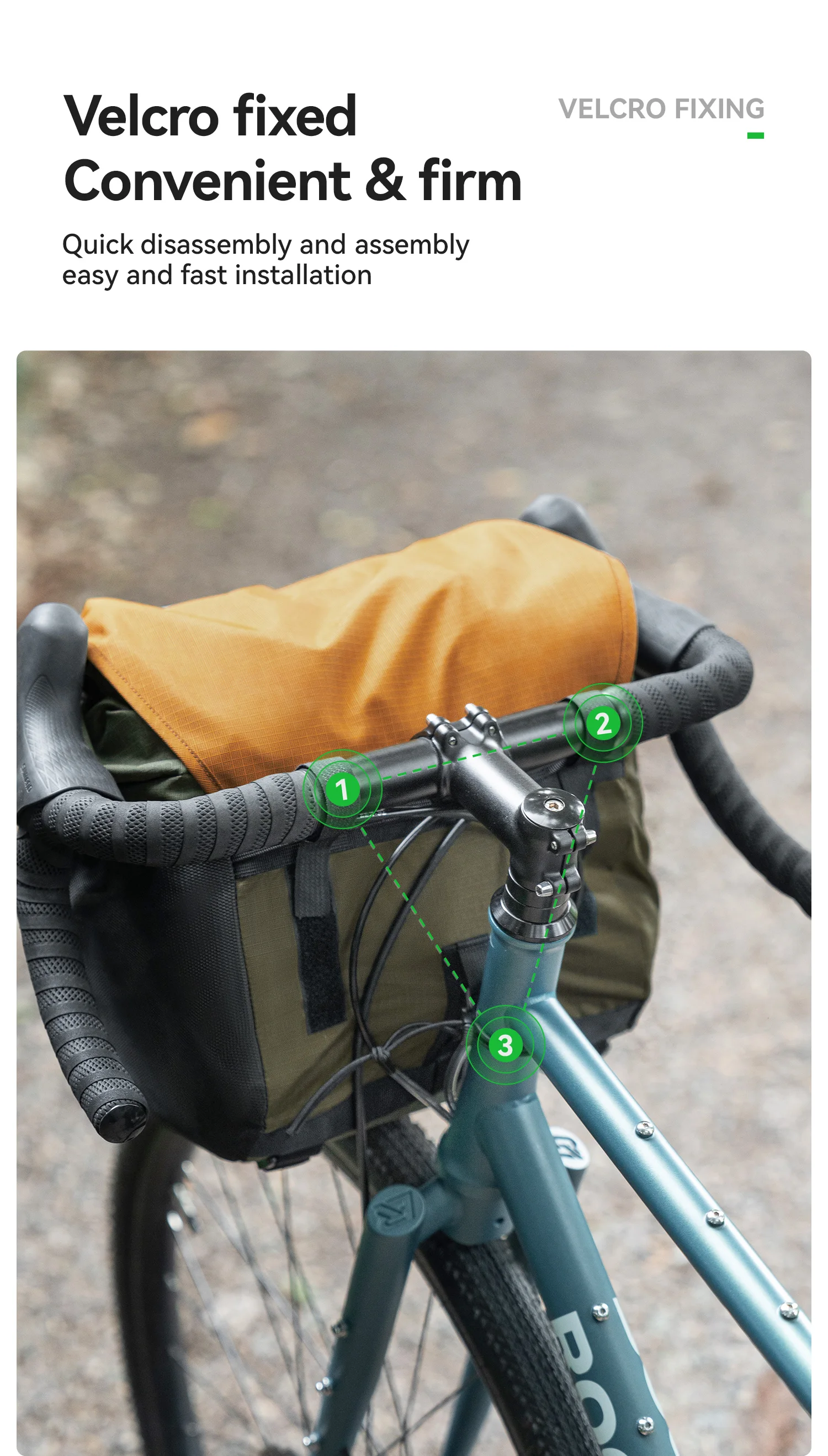 ROCKBROS Front Bike Bag Portable Waterproof Shoulder Bag Versatile for Multiple Scenarios 24L Expandable Handlebar Bag