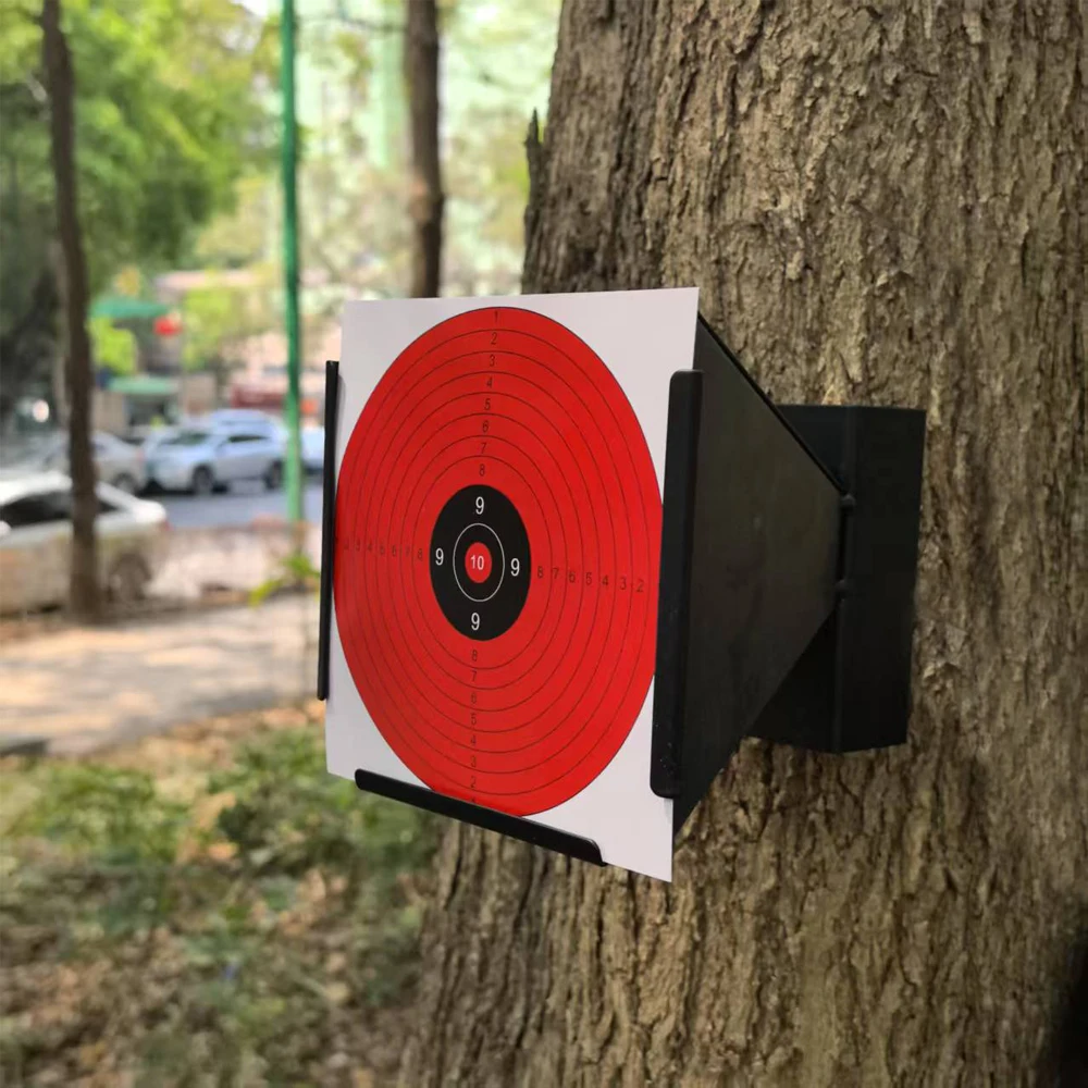 14*14*17 cm Funnel-shaped Shooting Practice Target Box with Slingshot Target Paper (20 Pcs Included)