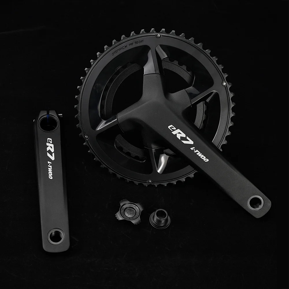 L-TWOO eR7 road bike crankset, one-piece molding technology, 24mm axle, 165/170 cranks, 50-34 chainrings, compatible with 11/12s