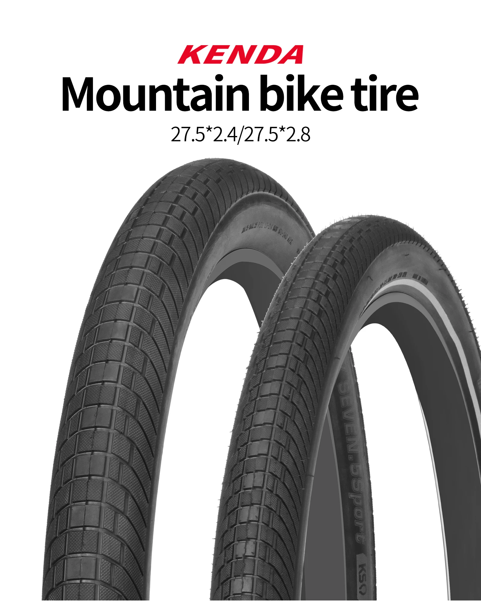Kenda 27.5 Inch Mountain Bike Tire Durable Rubber 60TPI 27.5in * 2.4/2.8 Trials MTB Road Bike Racing Outer Tire Winter Cycling