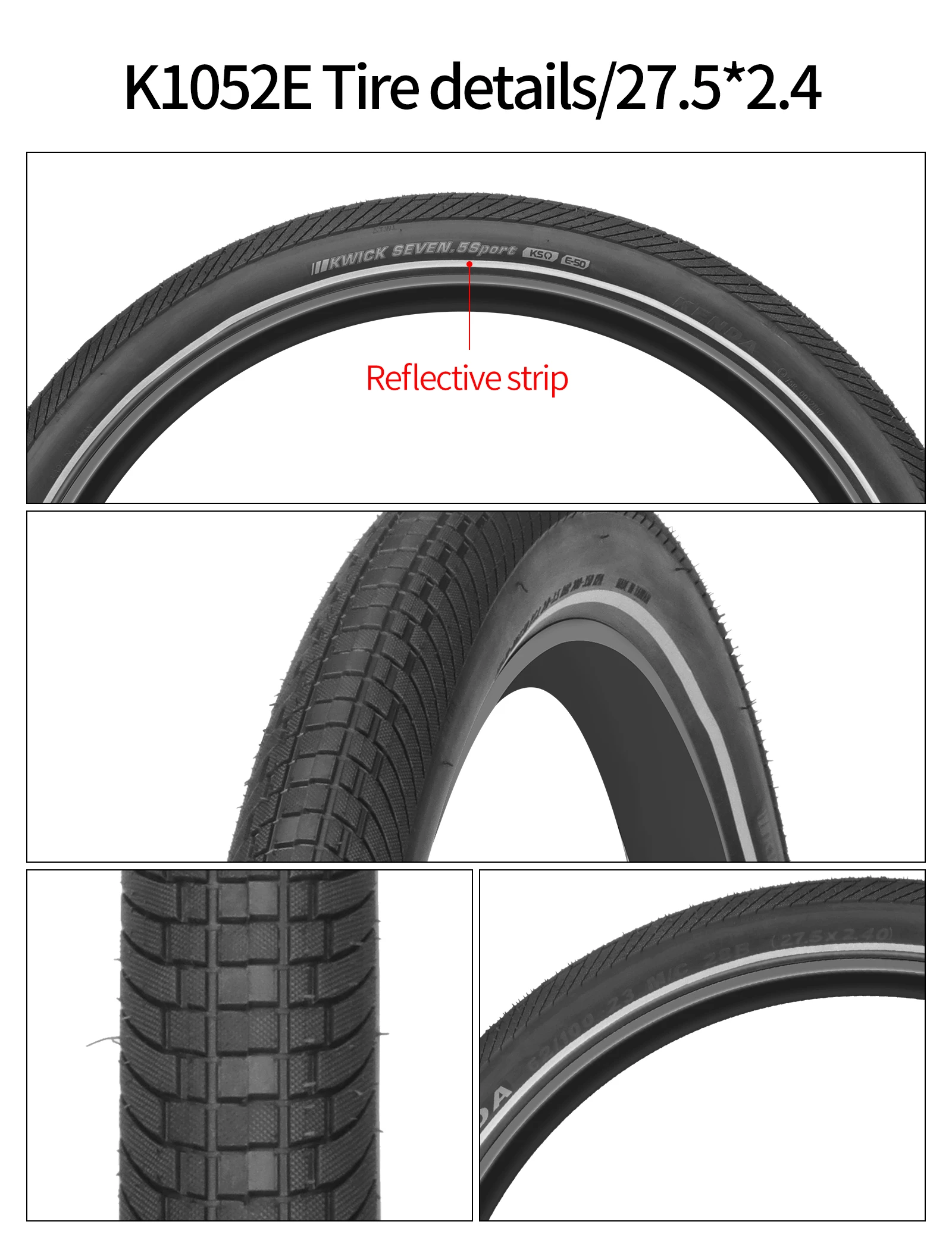 Kenda 27.5 Inch Mountain Bike Tire Durable Rubber 60TPI 27.5in * 2.4/2.8 Trials MTB Road Bike Racing Outer Tire Winter Cycling