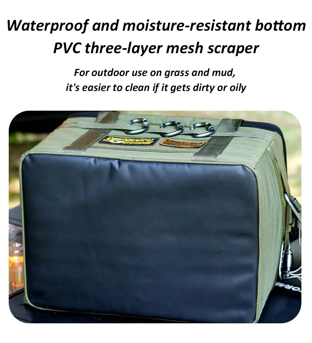 36L Tactics Picnic Bag Waterproof Travel Organizer Thermal Pack with Tabletop Portable Camping Equipment Cookware Storage Box