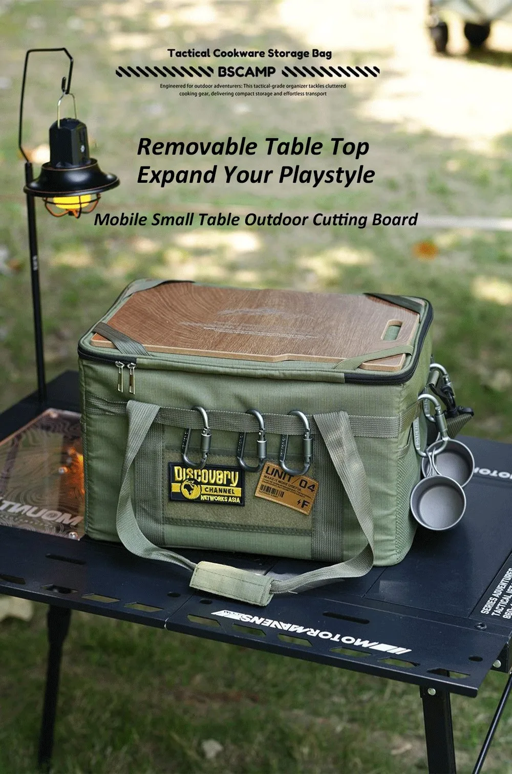 36L Tactics Picnic Bag Waterproof Travel Organizer Thermal Pack with Tabletop Portable Camping Equipment Cookware Storage Box