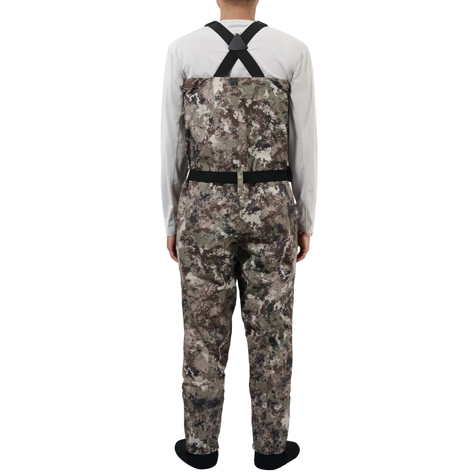BASSDASH Men’s Lightweight Breathable Chest Wader Black Camo Stockingfoot for Fly Fishing Hunting FW11