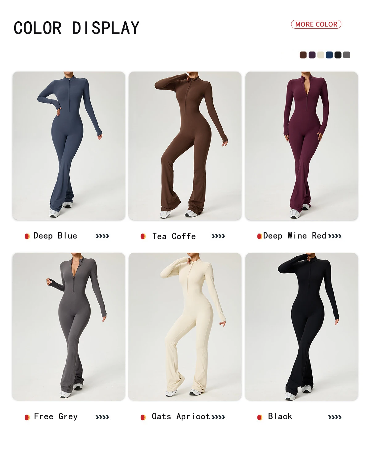New Zipper Jumpsuit Flared Pants Women Clothing Sportswear Gym Yoga Sport Sets Spandex Nylon Workout Sets Women Tracksuit