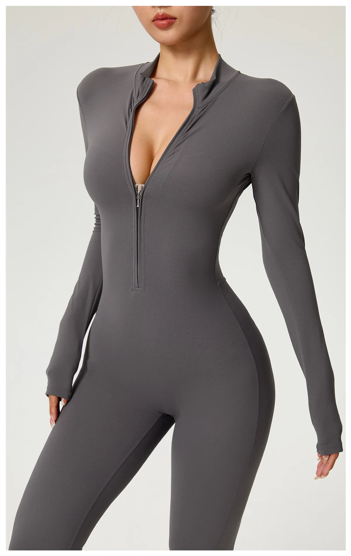 New Zipper Jumpsuit Flared Pants Women Clothing Sportswear Gym Yoga Sport Sets Spandex Nylon Workout Sets Women Tracksuit