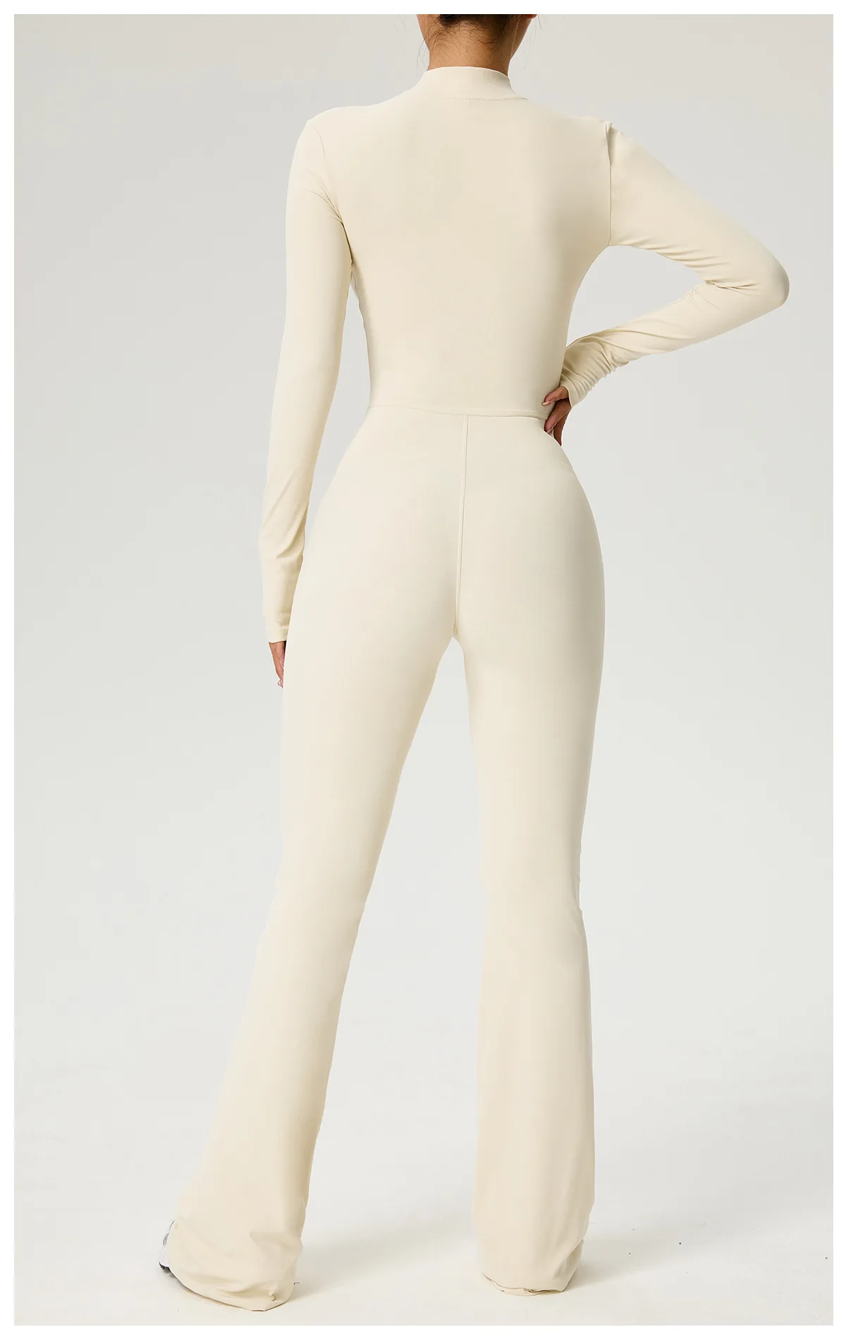 New Zipper Jumpsuit Flared Pants Women Clothing Sportswear Gym Yoga Sport Sets Spandex Nylon Workout Sets Women Tracksuit