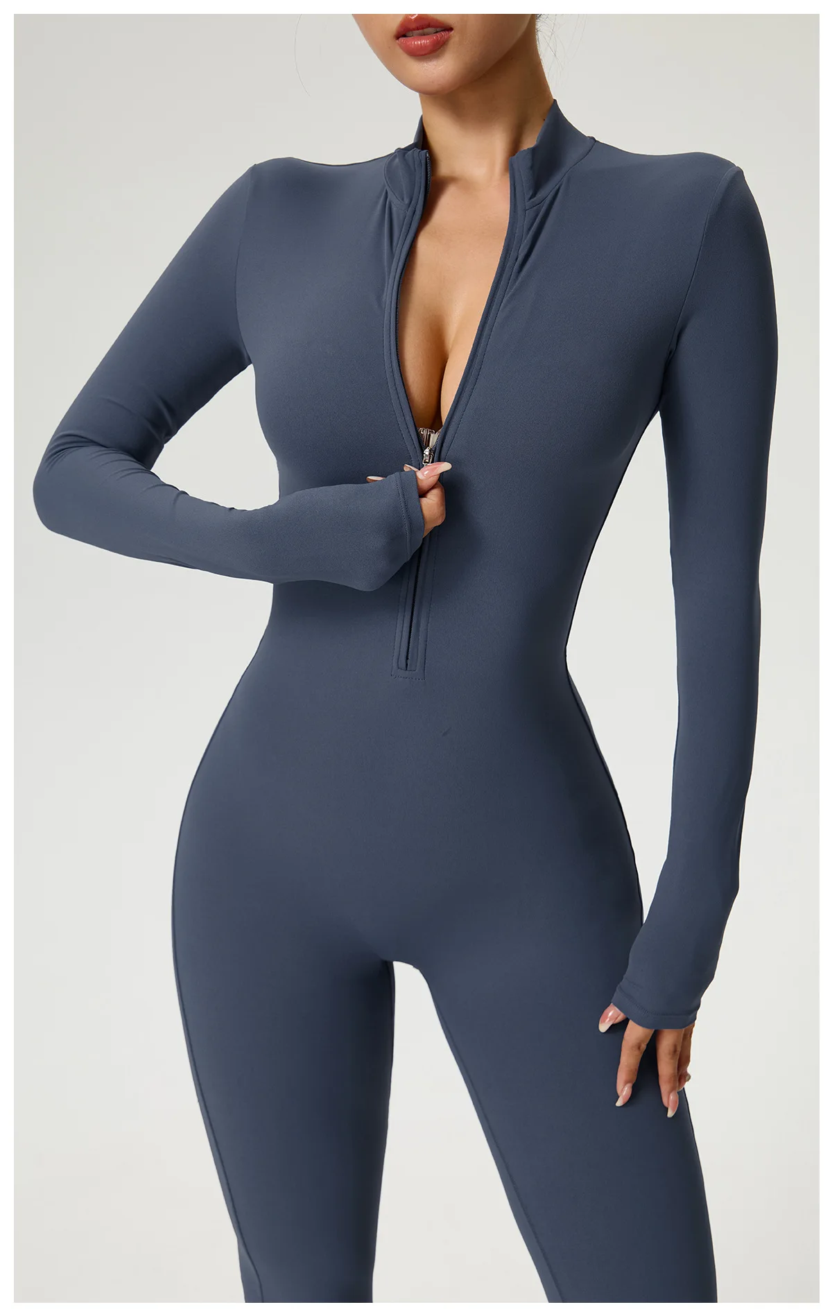 New Zipper Jumpsuit Flared Pants Women Clothing Sportswear Gym Yoga Sport Sets Spandex Nylon Workout Sets Women Tracksuit