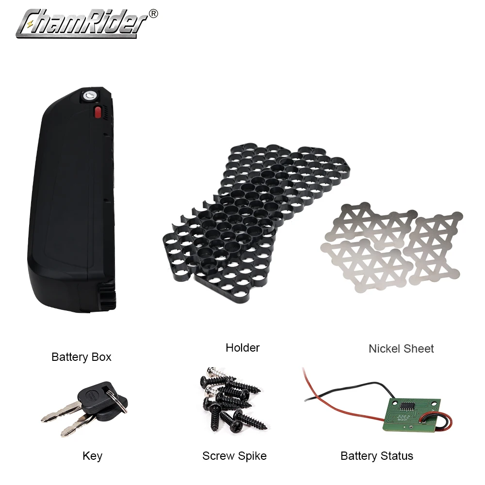 ChamRider HaiLong 2 Ebike Battery Box Electric Bike Down Tube Case with USB 5V Output 10S6P 13S5P Nickle Strips 65 Pcs