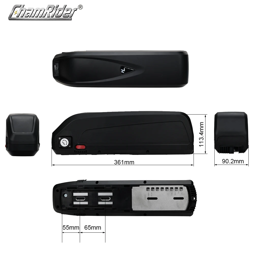 ChamRider HaiLong 2 Ebike Battery Box Electric Bike Down Tube Case with USB 5V Output 10S6P 13S5P Nickle Strips 65 Pcs