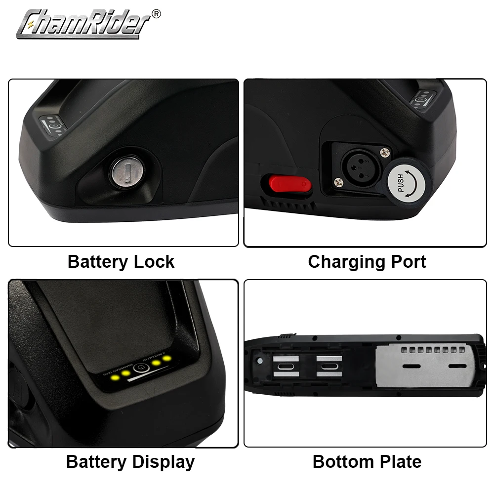 ChamRider HaiLong 2 Ebike Battery Box Electric Bike Down Tube Case with USB 5V Output 10S6P 13S5P Nickle Strips 65 Pcs
