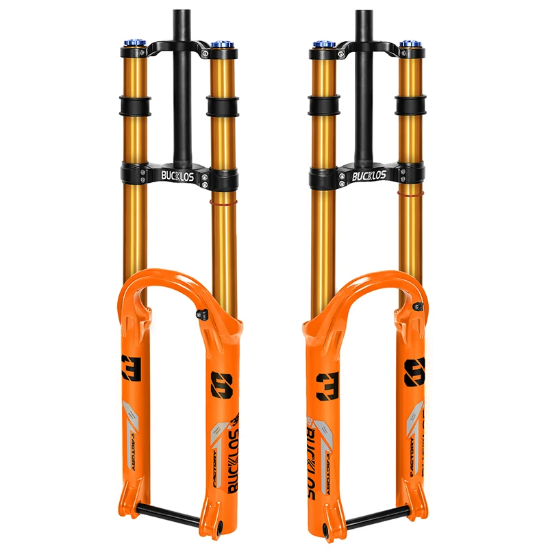 BUCKLOS 15*110mm Boost Bike Suspension Fork Travel 180mm Dual Crown MTB Air Fork 27.5inch 29inch Bicycle Air Suspension Fork