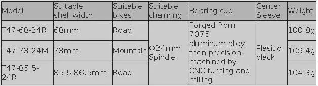 PROWHEEL T47 68/73/85.5mm MTB/Road Bike Bottom Bracket Bike Crank 24mm External/Internal Bearing 7075 Al CNC for Shimano/SRAM