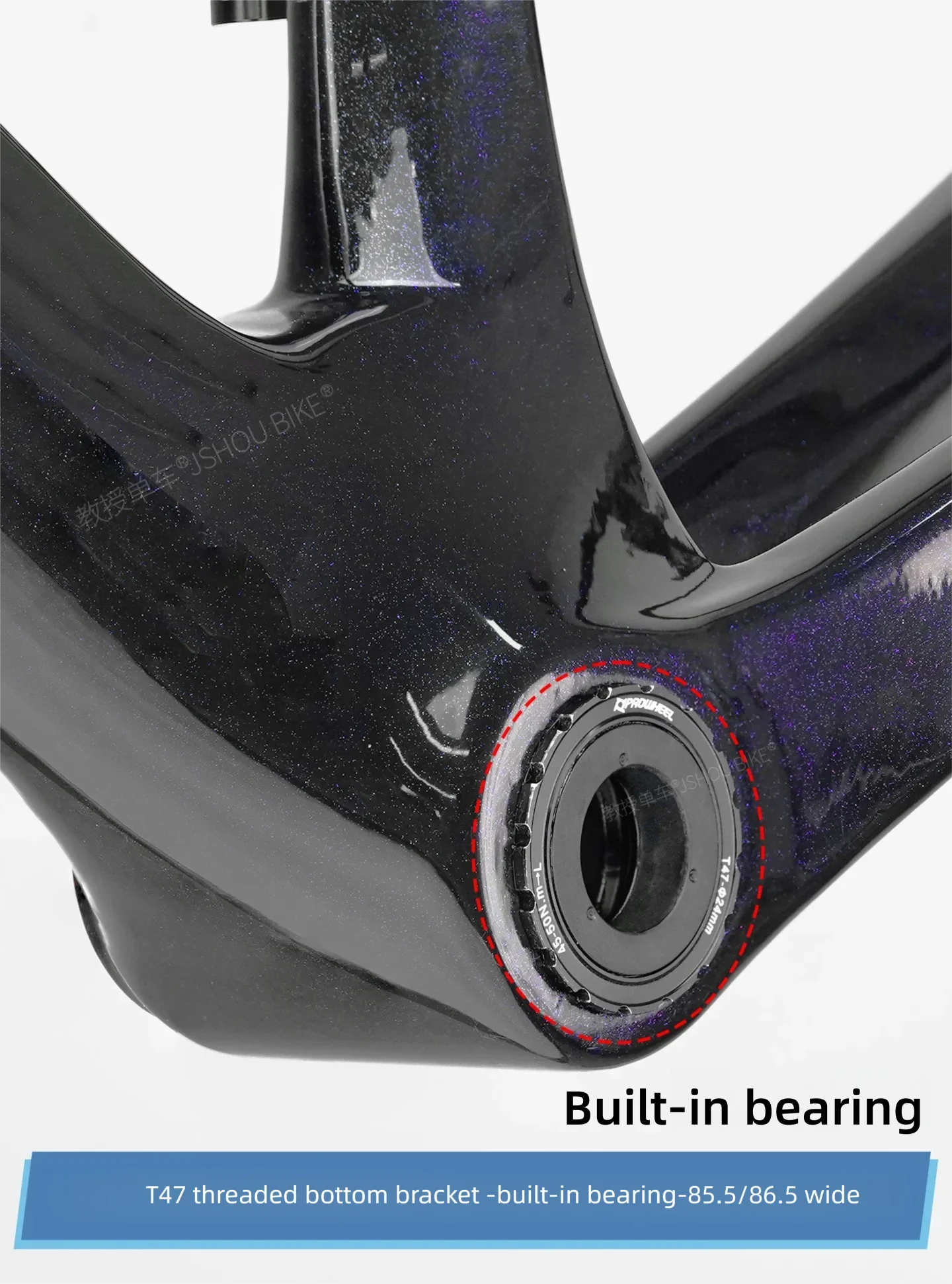 PROWHEEL T47 68/73/85.5mm MTB/Road Bike Bottom Bracket Bike Crank 24mm External/Internal Bearing 7075 Al CNC for Shimano/SRAM