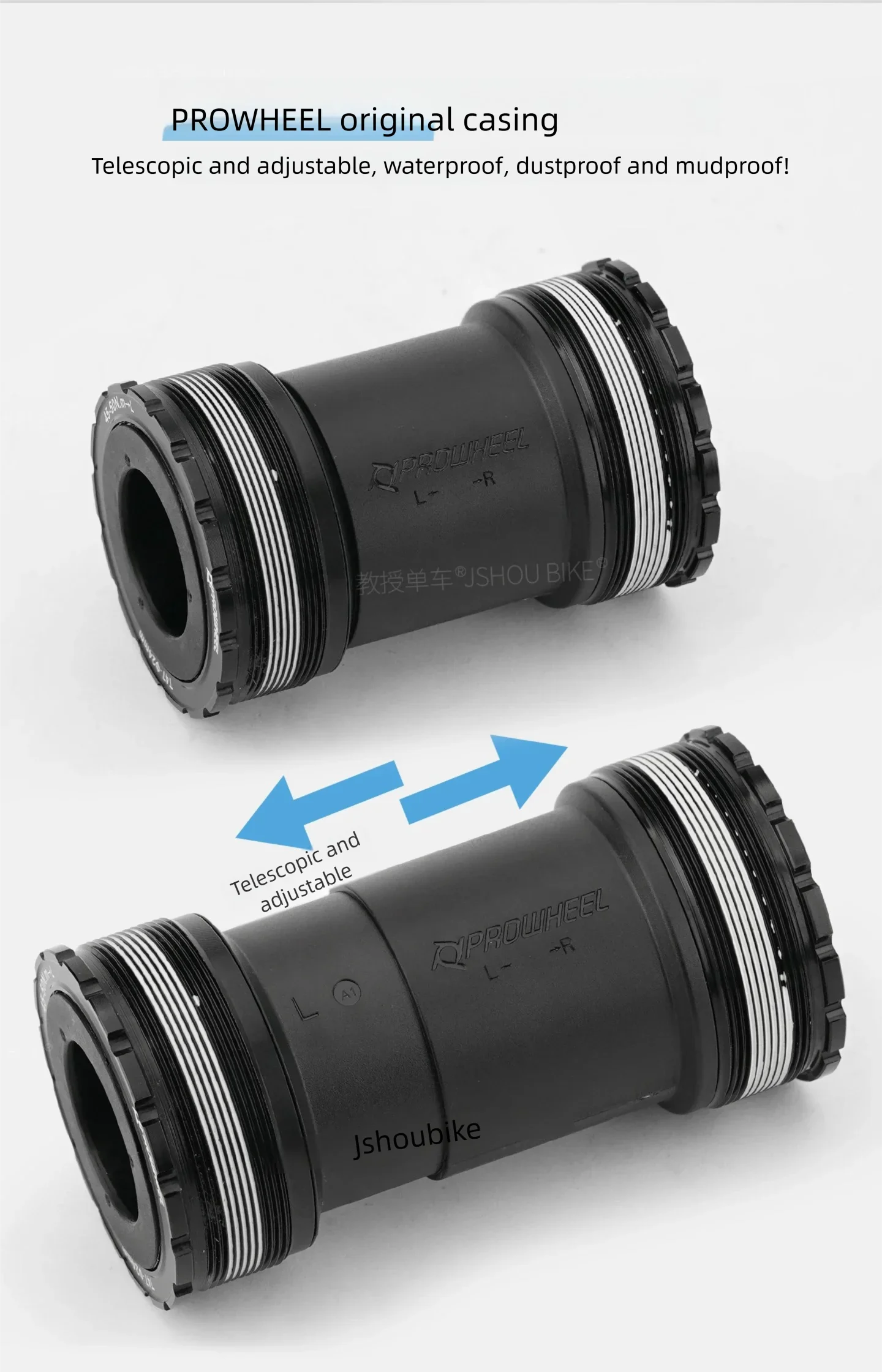 PROWHEEL T47 68/73/85.5mm MTB/Road Bike Bottom Bracket Bike Crank 24mm External/Internal Bearing 7075 Al CNC for Shimano/SRAM