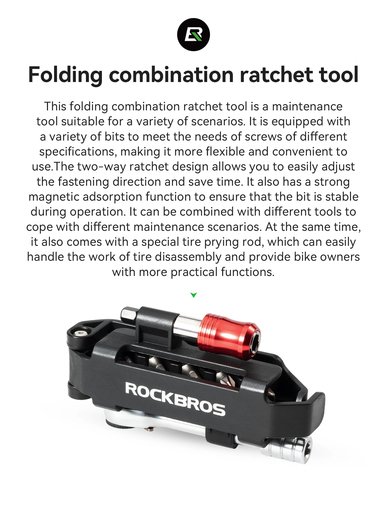 ROCKBROS Bicycle Repair Tools Kit Lightweight Portable Rachet Wrench Screwdrivers Bicycle Tire Levers Bike Maintenance Tools Set