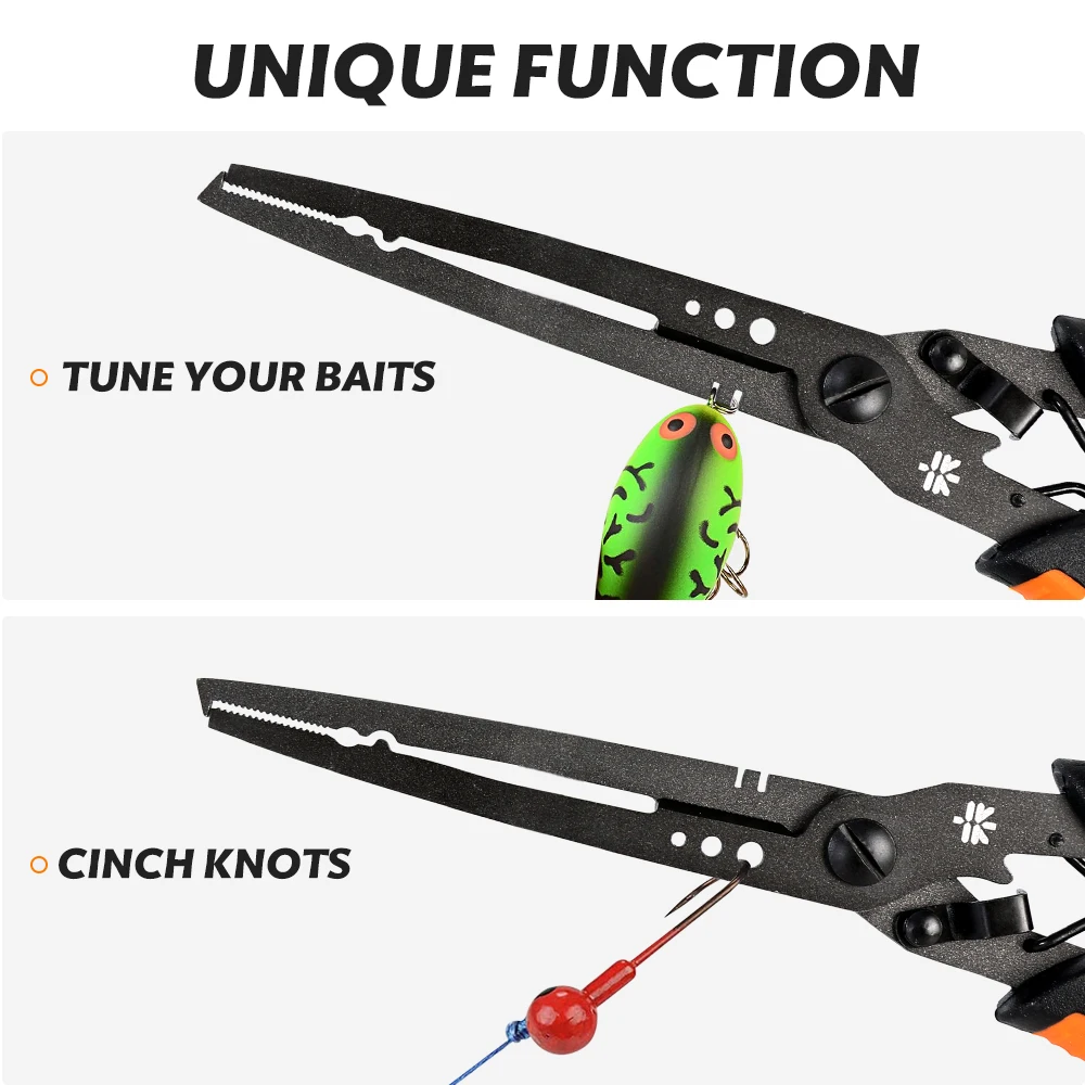 ZUKIBO New 196mm 7.7in Multifunction Fishing Pliers with Hook Sharpener PTFE Coating Anti-slip Grip Fishing Tools Accessories