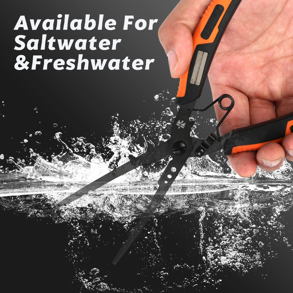 ZUKIBO New 196mm 7.7in Multifunction Fishing Pliers with Hook Sharpener PTFE Coating Anti-slip Grip Fishing Tools Accessories