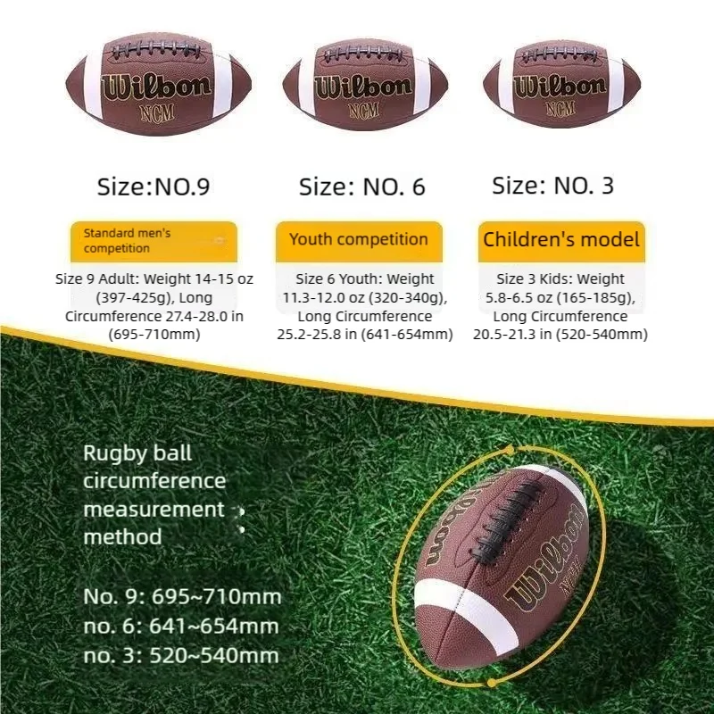 American Football Size 9 Adult 6 Youth 3 Kids with Net Bag Pump Needle Durable PU Official Size