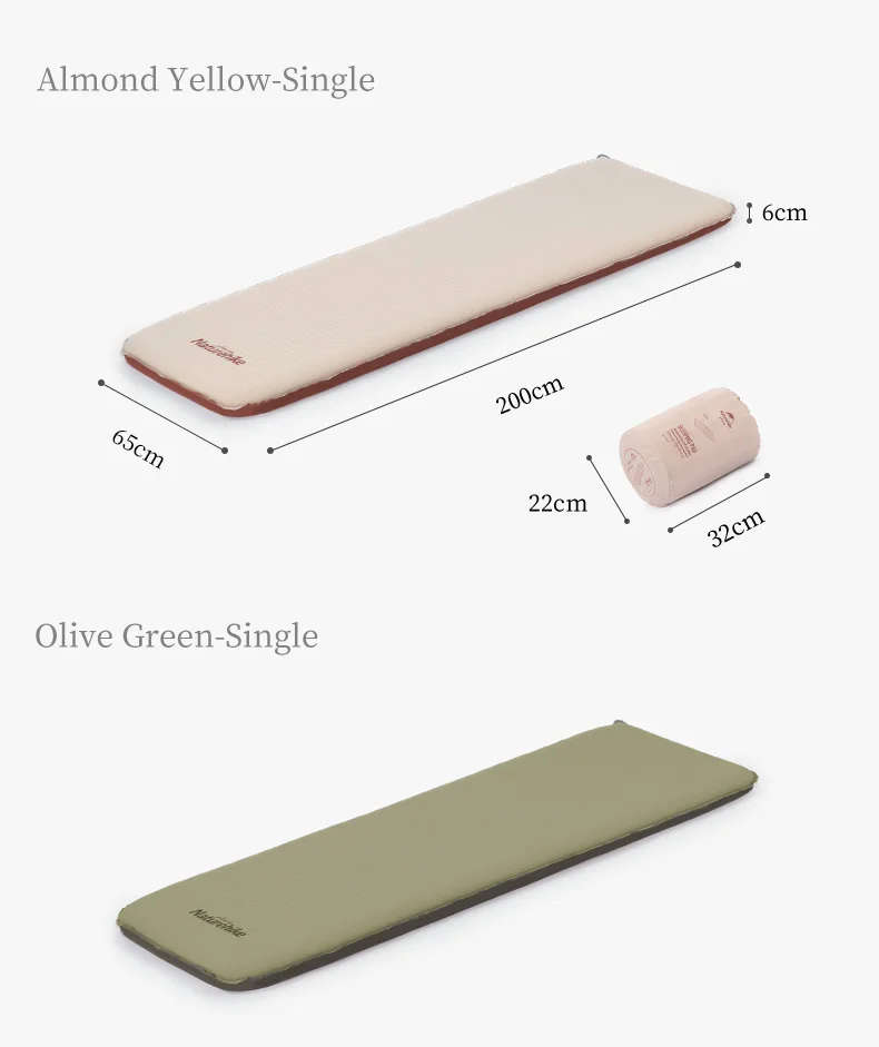 Naturehike 2026 New Air Mattress Ultralight Elasticity Sponge Automatic Inflatable Mat 6cm Portable Folding Camping Air Mattress