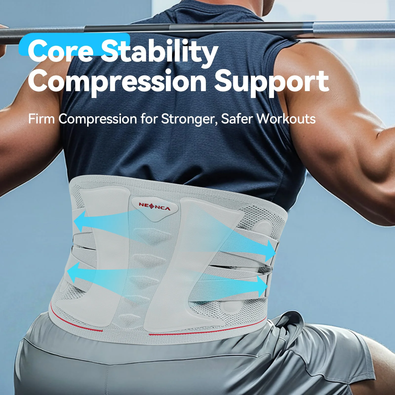 Breathable Lumbar Back Support Belt with 3D Lumbar Pad for Lower Back Pain Relief Adjustable Waist Wrap for Sports Lifting Men