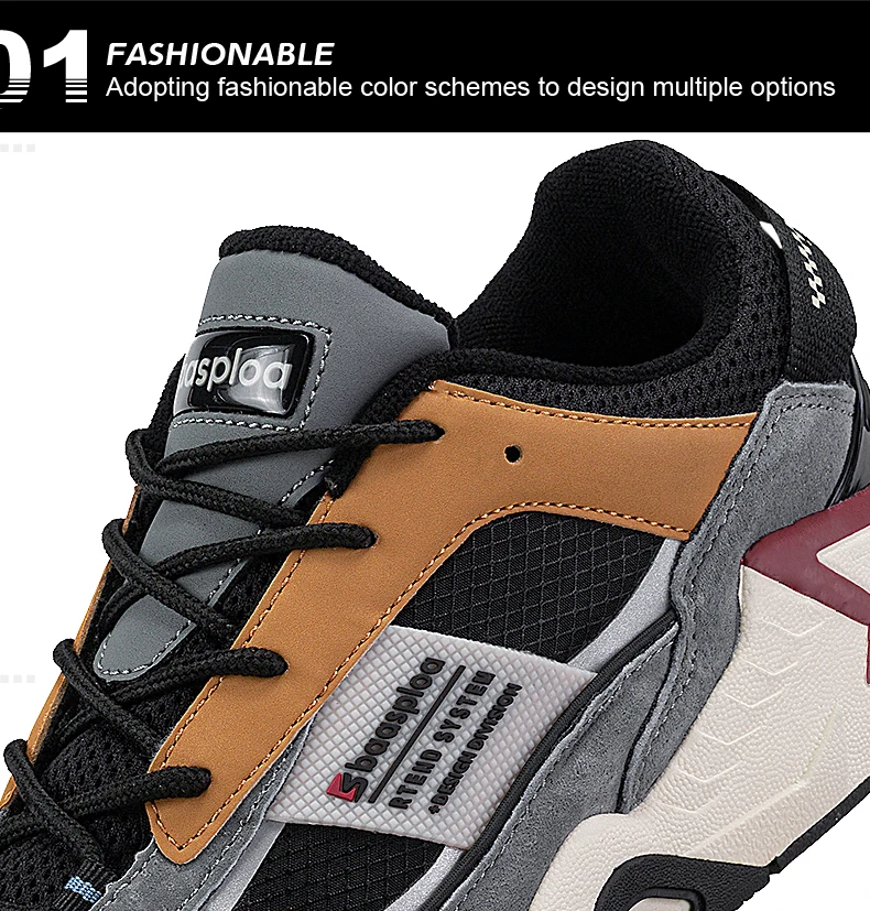 Baasploa Men Walking Shoes New Outdoor Fashion Leather Waterproof Lace up Sneakers Male Casual Non-Slip Wear-Resistant Tenis Sho