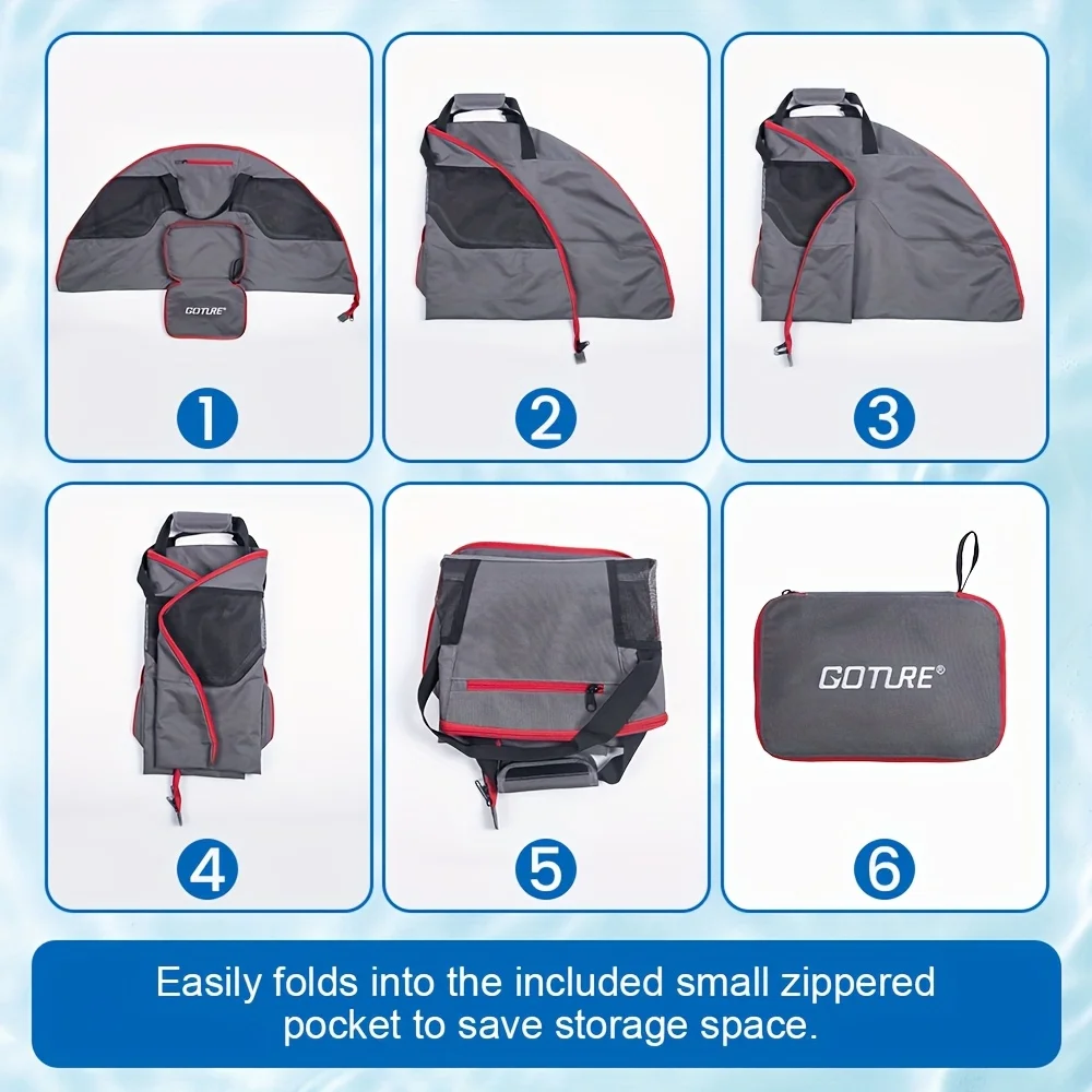 Goture Outdoor Wading Gear Organizer Bag | Breathable Mesh Design, Foldable and Portable Wader Boot Oxford Cloth Storage Bag