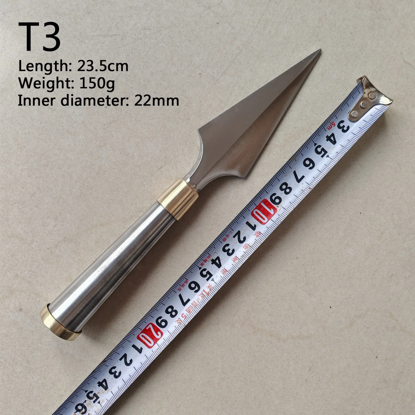 Martial Arts Equipment Red Tassel Spearhead Stainless Steel Training Spear Stage Copper Hoop Blunt-Edge Unsharpened Cutlery