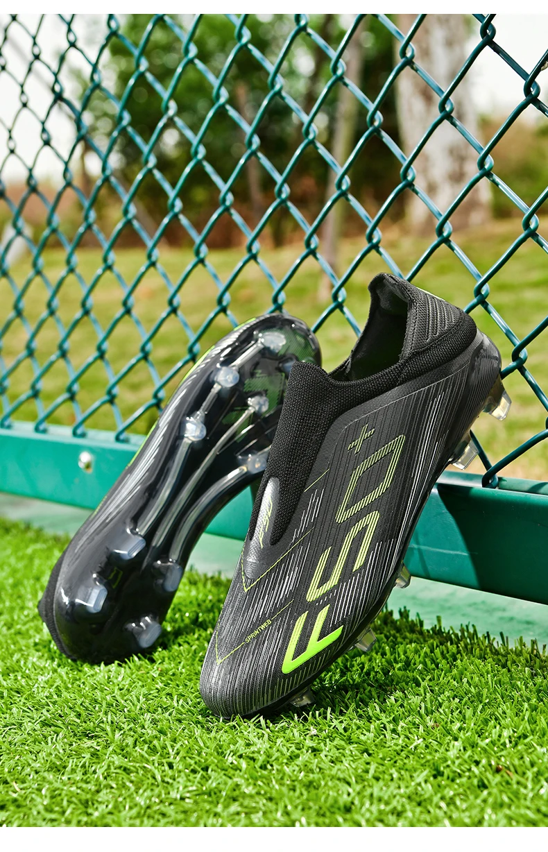 T36 Laceless Mens Soccer Shoes Boys F50 TF/FG Training Football Sneakers for Youth Turf Soccer Cleats Chuteira Campo 35-45